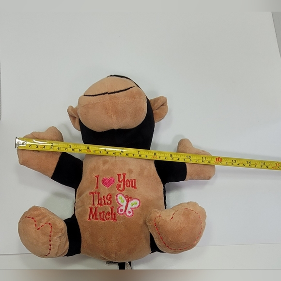 🥰🤗 DAN DEE COCLLETOR'S CHOICE 10" MONKEY PLUSH I ❤️ YOU THIS MUCH 🦋 - Picture 5 of 8